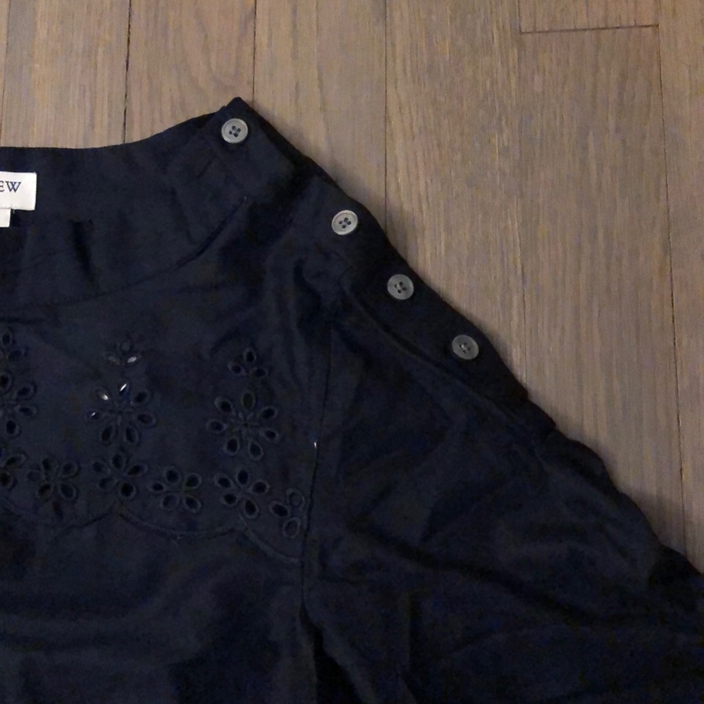 J. Crew NWT Scalloped eyelet funnelneck top - Picture 8 of 14